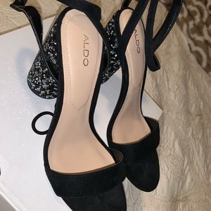 Also Black Silver Heels Sandals Brand New!!